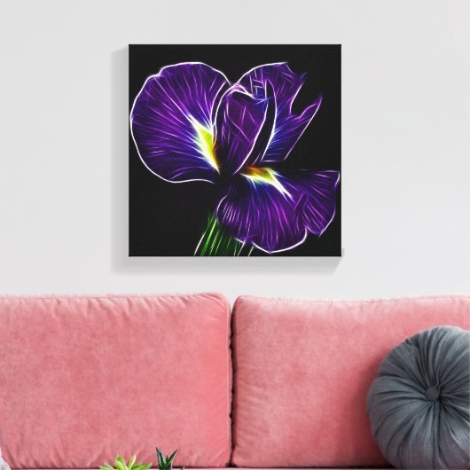 Paarse irisdoek canvas afdruk (Insitu (Woonkamer))