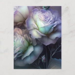 Paarse Iriserende Bloemen Close-up Briefkaart