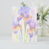 Paarse Irises Bedankkaart (Staand voorkant)
