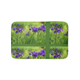 Paarse Irises Botanical Floral Art Bath Matt Badmat