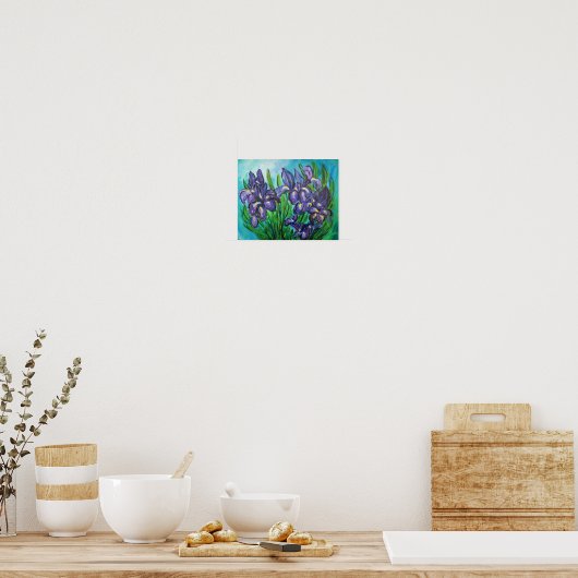 Paarse Irises Modern Art Painting Poster Prints (Keuken)