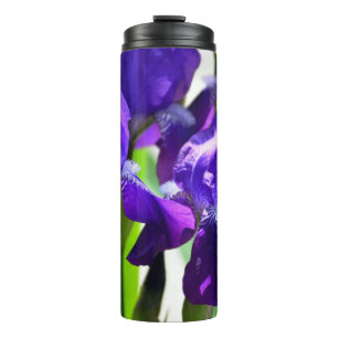 Paarse Irises Vloer Thermosbeker