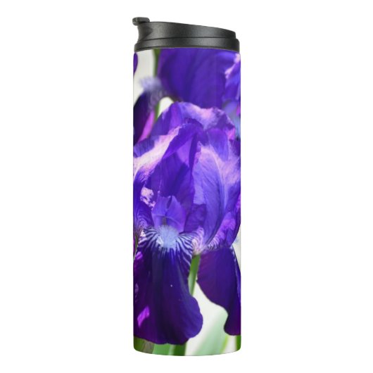 Paarse Irises Vloer Thermosbeker (Geroteerd rechts)