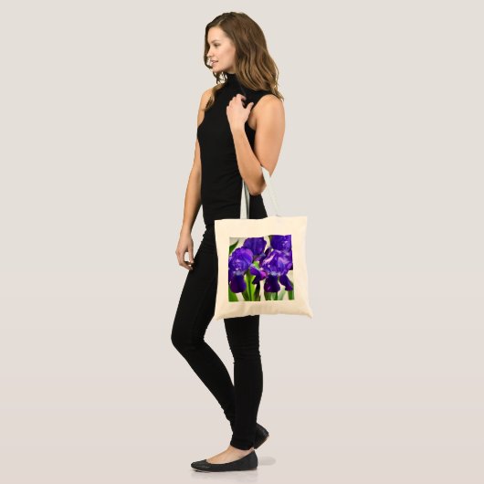 Paarse Irises Vloer Tote Bag (Voorkant (model))