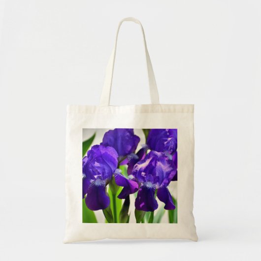 Paarse Irises Vloer Tote Bag (Voorkant)