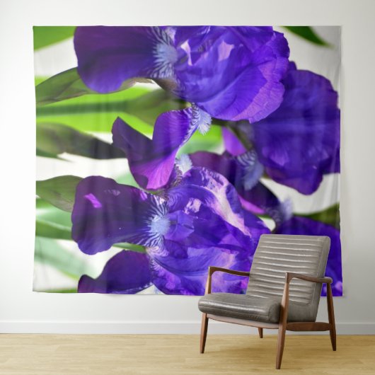 Paarse Irises Vloer Wandkleed (In Situ (horizontaal))