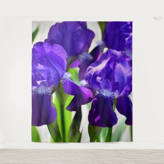 Paarse Irises Vloer Wandkleed (Voorkant)