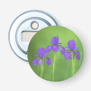 Paarse irisschildering - Oorspronkelijke blowerend Button Flesopener