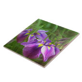 Paarse irissen in beweging tegeltje (Zijkant)