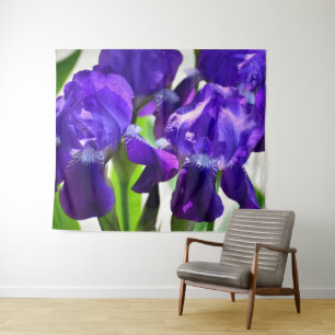 Paarse Irissen Iris Bloem Wandkleed