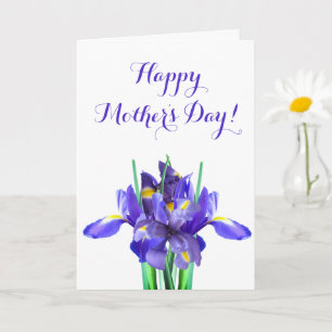 Paarse Irissen Moederdag Kaart