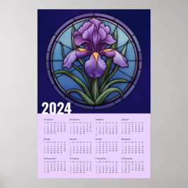 Paarse iriswandkalender poster