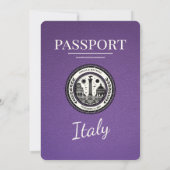 Paarse Italië Paspoort bruiloft uitnodiging (Achterkant)