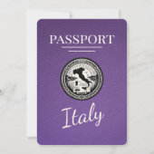 Paarse Italië Paspoort Save The Date (Voorkant)