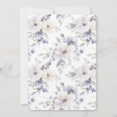 Paarse ivoren lavendelbloemen bruiloft Kaart (Achterkant)