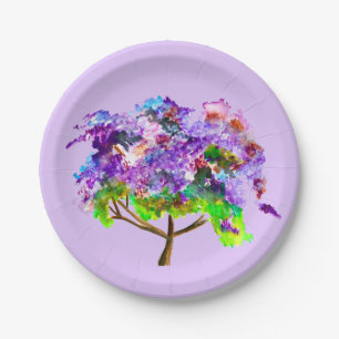 Paarse Jacaranda-boomkunst waterverf Papieren Bordje