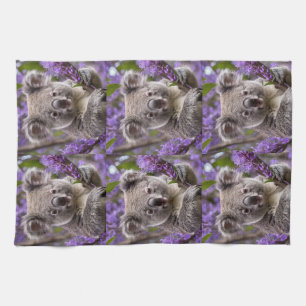 Paarse Jacaranda Koala Beer, Theedoek