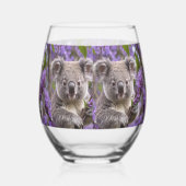 Paarse Jacaranda Koala Beer, Wijnglas Zonder Voet (Rechts)