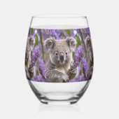 Paarse Jacaranda Koala Beer, Wijnglas Zonder Voet (Links)