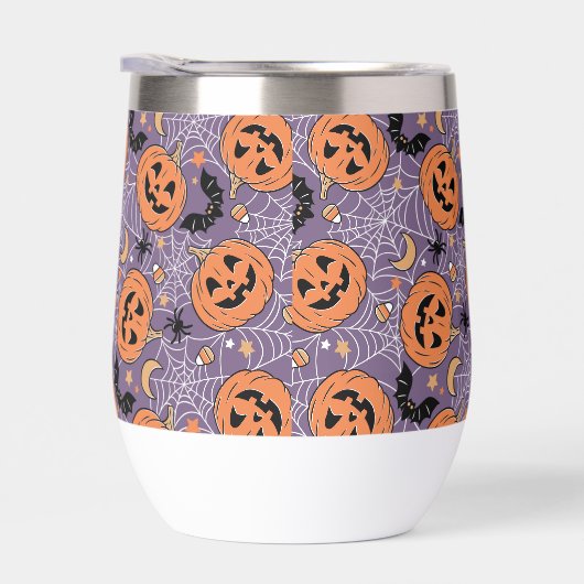 Paarse Jack-O-Lantern Halloweenpatroon (Rechts)