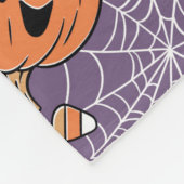 Paarse Jack-O-Lantern Halloweenpatroon Fleece Deken (Hoek)