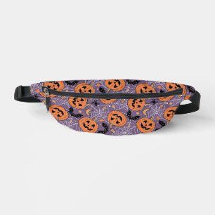 Paarse Jack-O-Lantern Halloweenpatroon Heuptasje