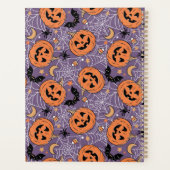Paarse Jack-O-Lantern Halloweenpatroon Planner (Achterkant)