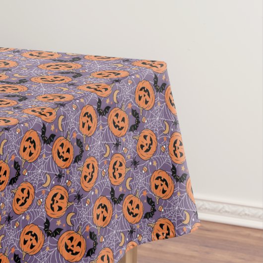 Paarse Jack-O-Lantern Halloweenpatroon Tafelkleed (Voorbeeld)