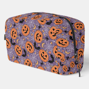 Paarse Jack-O-Lantern Halloweenpatroon Toilettasje