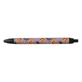 Paarse Jack-O-Lantern Halloweenpatroon Zwarte Inkt Pen (Voorkant)