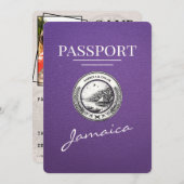 Paarse Jamaica-paspoort Bewaar de datum Save The Date (Voorkant / Achterkant)