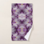 Paarse Japanse Iris Bloem Patroon Bad Handdoek (Handdoek)