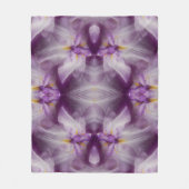 Paarse Japanse Iris Flower Abstract Fleece Deken (Voorkant)