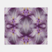 Paarse Japanse Iris Flower Abstract Fleece Deken (Voorkant (Horizontaal))