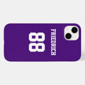 Paarse Jersey met naam en nummer Case-Mate iPhone Case (Achterkant (horizontaal))