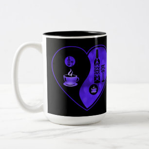 Paarse Jin & Yang Coffee & Wine Tweekleurige Koffiemok