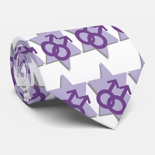 paarse joodse ster man stropdas (Opgerold)