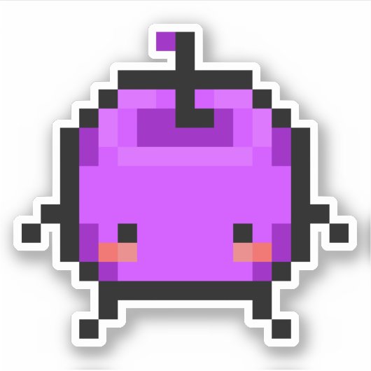 Paarse Junimo Stardew Valley Sticker (Voorkant)