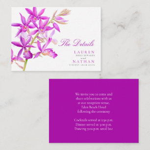 Paarse juweel orchidee trouw handige details informatiekaartje