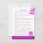 Paarse juwelen orchidee waterverf bruiloft RSVP QR (Voorkant)