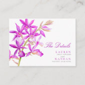Paarse juwelen voor orchidee bruiloft — handige de informatiekaartje (Voorkant)