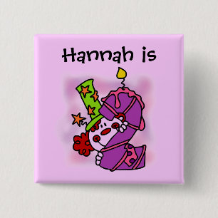 Paarse kaars clown 2e verjaardag Button