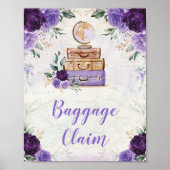 Paarse  kaart Reisbagage Claim Decor Poster (Voorkant)