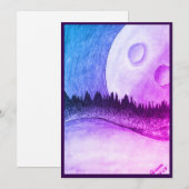 Paarse kaart van de maan en de planeet (Voorkant / Achterkant)