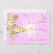 Paarse Kaart voor het aanhalen van peach Butterfly (Voorkant)