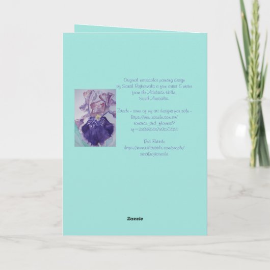 Paarse kaart voor Viola Waterverf (Achterkant)