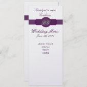 Paarse kaarten van het Menu van de Weddenschap op  (Voorkant / Achterkant)