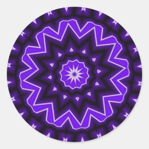 Paarse Kaledoscoop Ronde Sticker