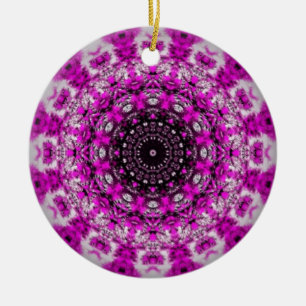 Paarse kaleidoscoop keramisch ornament