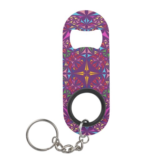 Paarse Kaleidoscoop Sleutelhanger Flessenopener (Voorkant)